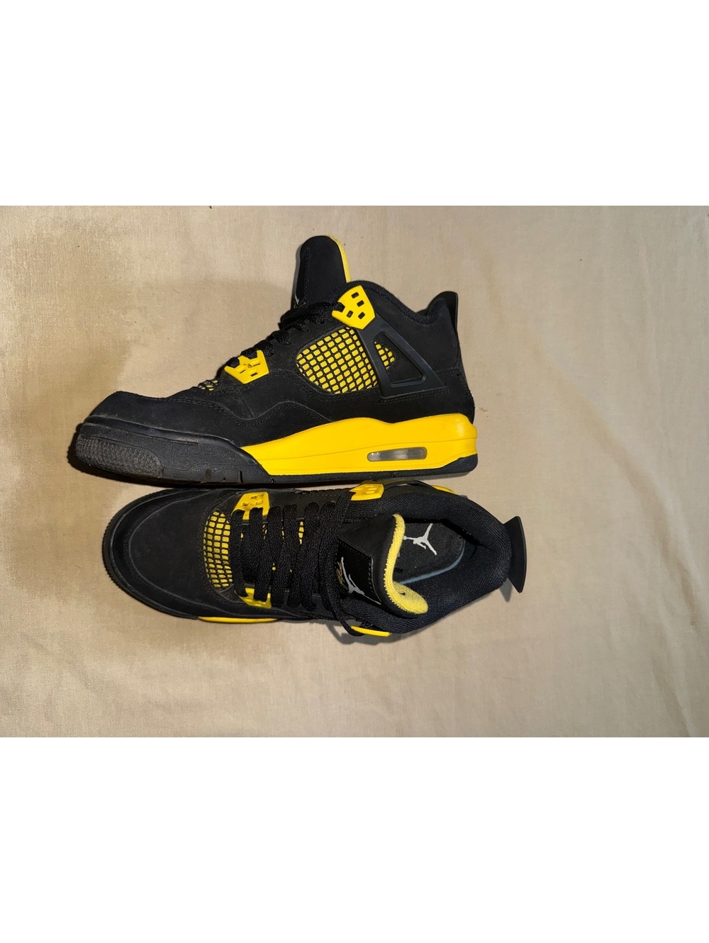 Air Jordan 4 Black Yellow Basketball Shoes